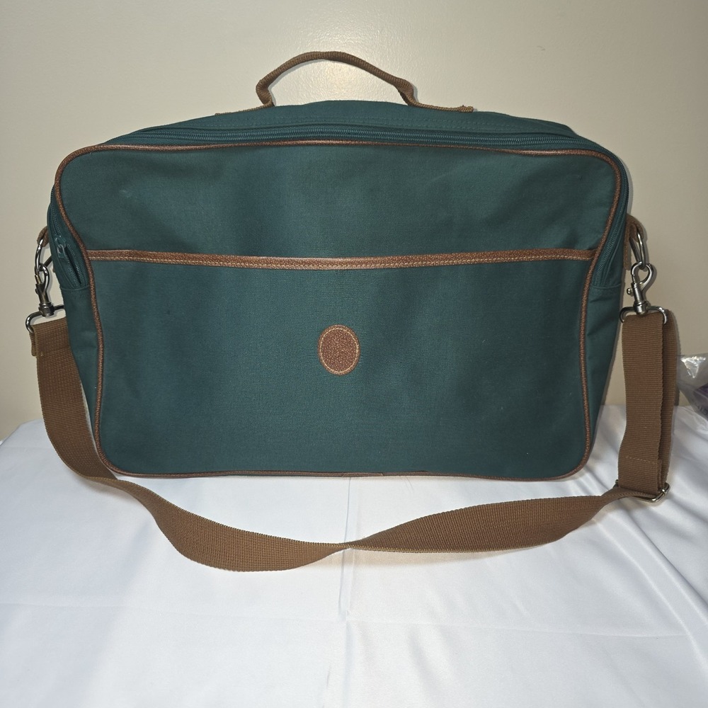 Vintage Polo Ralph Lauren Green Crossbody Messenger Bag Laptop Luggage **FLAW**